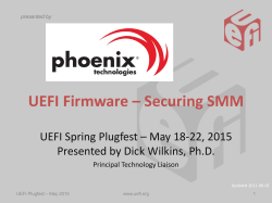 UEFI Firmware - Securing SMM