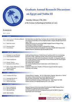 Graduate Annual Research Discussions on Egypt and Nubia iii