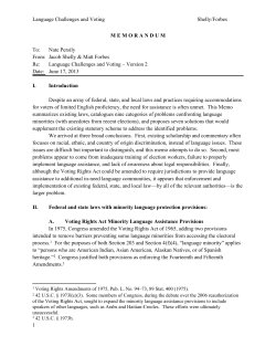 Language Challenges and Voting &ndash; Forbes and Shelly