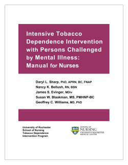 Intensive Tobacco Dependence Intervention with Persons