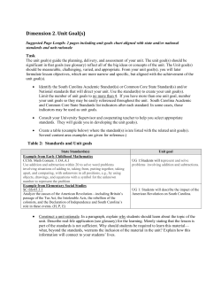 Dimension 2. Unit Goal(s)