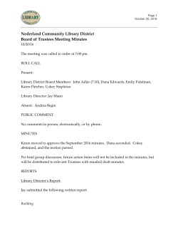 Nederland Community Library District Board of Trustees Meeting