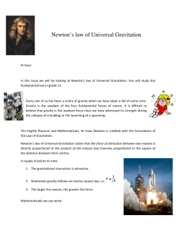 Newton`s law of Universal Gravitation