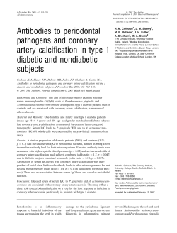 Antibodies to periodontal pathogens and coronary artery