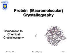 Protein (Macromolecular) Crystallography