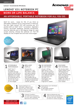 lenovo&reg; e31 notebook pc work or life balance.