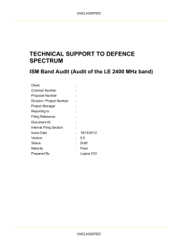 2.4GHz Audit draft version for issue 20120912 v0.1