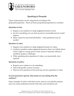Speaking to Persuade - UNCG Speaking Center