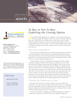 To Buy or Not To Buy: Exploring the Leasing Option