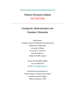 Pearson-Shoyama Institute HOT BUTTON Immigrants