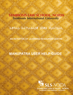 MANUPATRA USER HELP GUIDE