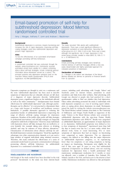 Email-based promotion of self-help for subthreshold depression