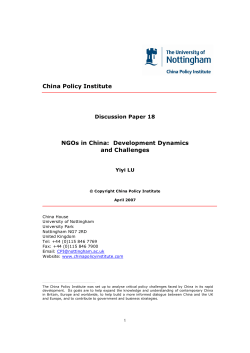 NGOs in China: Development Dynamics