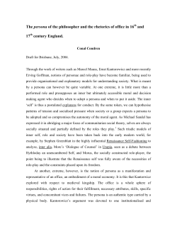 The persona of the philosopher and the rhetorics of office in 16th