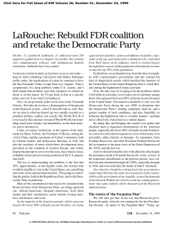 LaRouche: Rebuild FDR coalition and retake the Democratic Party