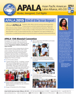 APALA 2015 End of the Year Report - Asian Pacific American Labor