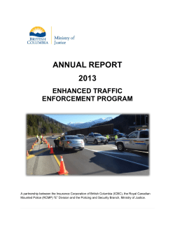 Annual Report 2013 Enhanced Traffic Enforcement Program