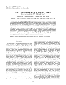 population differentiation of impatiens capensis