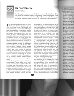 Susan Sontag`s On Photography