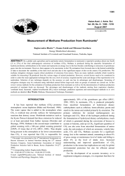 Measurement of Methane Production from Ruminants