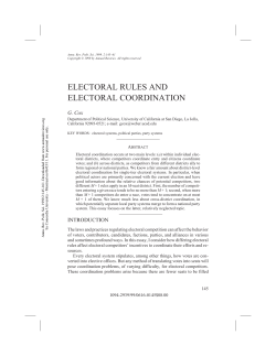 electoral rules and electoral coordination