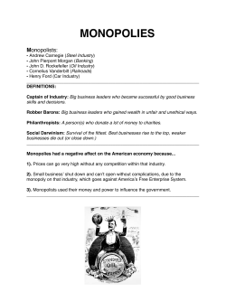 monopolies - Social Studies Help