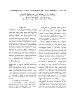 Disambiguating Noun Compounds with Latent Semantic Indexing