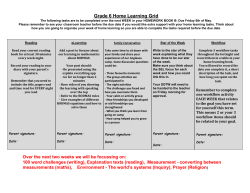 Grade 6 Home Learning Grid