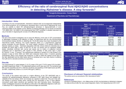 Efficiency of the ratio of cerebrospinal fluid A&beta;42/A&beta;40