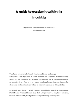 A guide to academic writing in linguistics