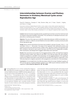 Interrelationships between Ovarian and Pituitary Hormones in