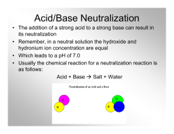 Acid/Base Neutralization