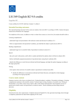 KTH | LS1349 English B2 9.0 credits