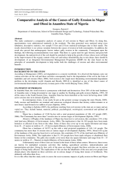 Comparative Analysis of the Causes of Gully Erosion in Nkpor and