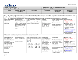 Course: 5th Grade Math Instructional Unit: 2nd Instructional Period