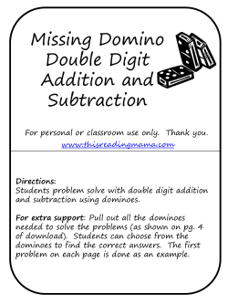Missing Domino Double Digit Addition and Subtraction