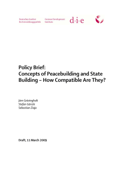 Concepts of Peacebuilding and State Building