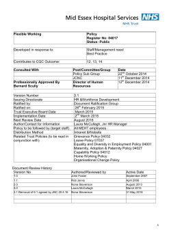 Flexible Working Policy Register No: 04017 Status: Public