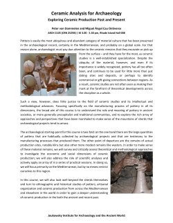 Ceramic Analysis for Archaeology