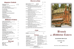 Brunch Menu - Middleton Tavern