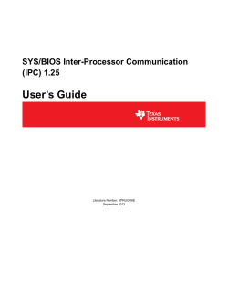 SYS/BIOS Inter-Processor Communication (IPC) 1.25 (Rev. E)