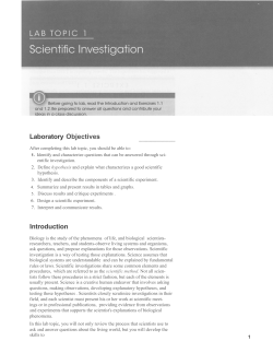 Scientific investigation - Peralta Community College District