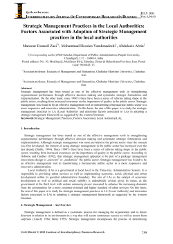 Strategic Management Practices in the Local Authorities