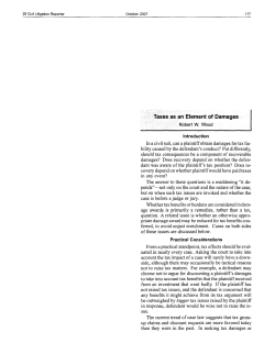 Taxes as an Element of Damages