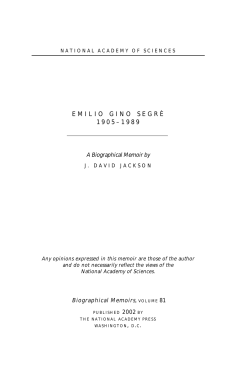 Biographical Memoir - National Academy of Sciences