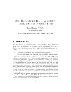 A Tentative Theory of Second Occurrence Focus