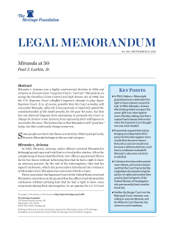 LEGAL MEMORANDUM Miranda