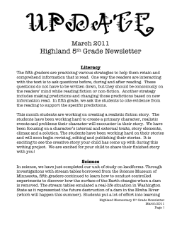 Highland 5th Grade Newsletter