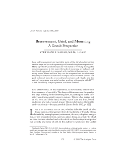Bereavement, Grief, and Mourning