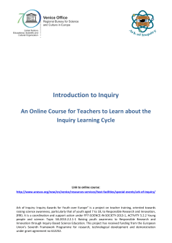 Introduction to Inquiry